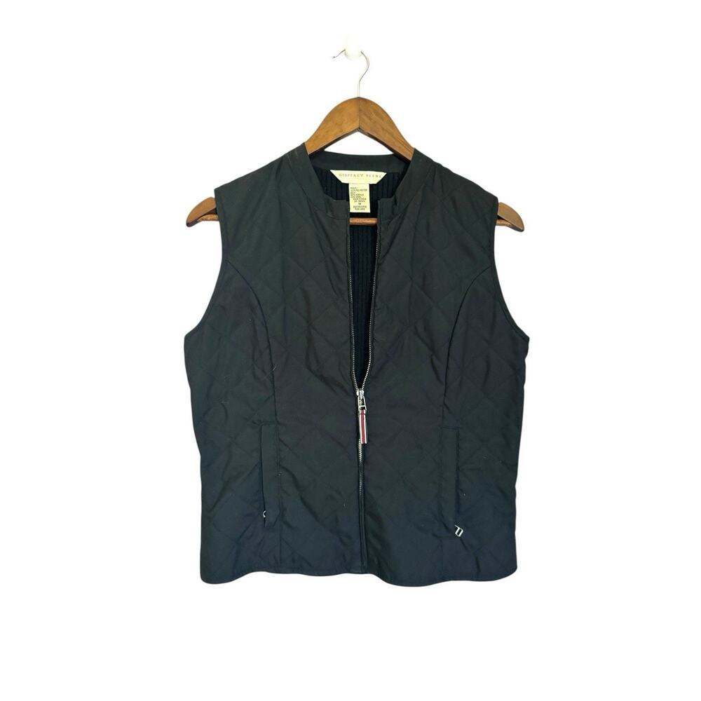 Geoffrey Beene Sport Black‎ Quilt Vest Women M Wimsigoth Grunge Dark Preppy